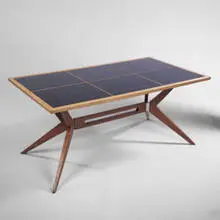 Hans Bellmann, dining table, 1949, oak, laminate