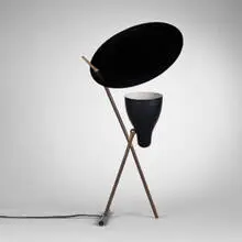 table lamp by Svend Aage Holm-Sørensen, 1950s, brass, enameled metal, sold Jun 2001