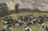 Paul Maze, Cattle in Landscape