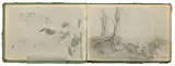 Friedrich Preller d. Ä., Skizzenbuch, Um 1851, Bleistift, zum Teil laviert, und (vereinzelt) Aquarell, Farbstift und Feder in Schwarz auf 43 Blatt Papier