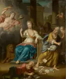 Thomas van der Wilt, Allegorie auf den finsteren Untergang der Spekulationen des John Law (1671–1729), 1720, Öl auf Leinwand