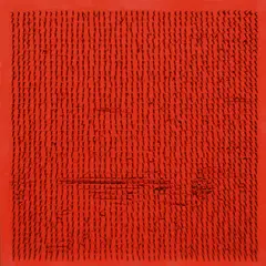 Tableau Clous by Bernard Aubertin, 1969, Nägel auf Holz, rot bemalt, sold Jun 2016