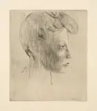 Pablo Picasso, Tête de Femme, de profil, 1905, Kaltnadel auf van Gelder-Velin