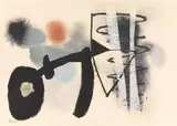 Fritz Winter, Berührung, 1951, Öl auf Pappe