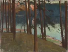 Walter Leistikow, Grunewaldlandschaft, Pastell auf Bütten
