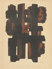 Pierre Soulages, Eau-forte IX, 1957, Aquatinta in Rotbraun und Radierung auf Rives-Velin