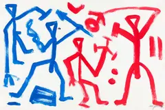 A. R. Penck, Ohne Titel, Acryl auf Velin