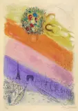Marc Chagall, Les Champs-Élysées, 1954, Farblithographie auf Arches-Velin
