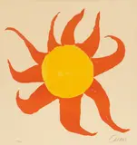 Red Sun by Alexander Calder, 1970, Farblithografie auf Velin, sold Aug 2021