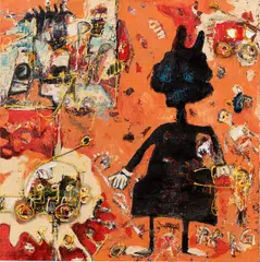 Aboudia, Ohne Titel, 2011, Acryl und Mischtechnik auf Leinwand