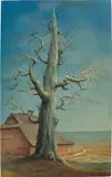 Franz Lenk, Sterbende Eiche, 1946, Öl und Eitempera auf Leinwand auf Holz