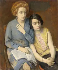 Imre Goth, Schwestern, 1927, Öl auf Leinwand, mit Leinwand hinterspannt