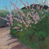 Heinrich Basedow d.Ä., Blick in den Garten, 1905, Öl auf Leinwand
