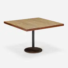 Le Corbusier and Balkrishna Doshi, Rare table for the Institute of Indology, Ahmedabad, c. 1960, laminate, teak, painted steel