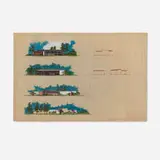 Richard Neutra, Architectural color rendering for the Darrel J. Harris Residence