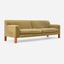 Roy McMakin, Sofa for the Foodmaker CEO Office, San Diego, 1991, upholstery, cherry