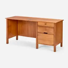 Desk for the Foodmaker CEO Office, San Diego by Roy McMakin, 1991, cherry, sold Mar 2025
