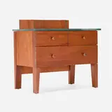 Roy McMakin, Small Three Drawer Chest, 1987 / 1992, cherry plywood, cherry, stone