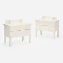 Roy McMakin, Small Three Drawer Chest, pair, 1987 / 1992, lacquered maple plywood, lacquered maple
