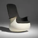 Marc Held, Culbuto chair, 1967, lacquered fiberglass, upholstery