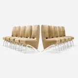 Michael Rotondi, Dining chairs from the Carlson-Reges Residence, Los Angeles, set of ten, c. 1990, upholstery, aluminum