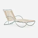 Walter Lamb, Chaise lounge, model C-4700, c. 1952, bronze, cotton-nylon cord