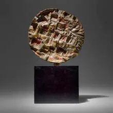 Untitled by Marcello Fantoni, 1980, glazed earthenware, enameled steel, sold Mar 2025