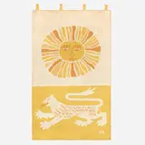 Evelyn Ackerman, Sun and Lion tapestry, 1959, hand-hooked nylon