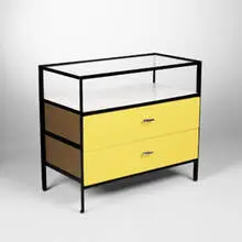 George Nelson, Steelframe cabinet, 1955, steel, glass, lacquered wood