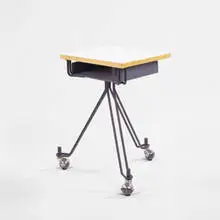 Eliot Noyes, telephone stand, 1950s, metal, wood, laminate