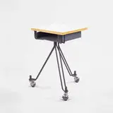 Eliot Noyes, telephone stand, 1950s, metal, wood, laminate