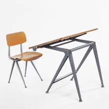 Friso Kramer, Revolt chair and drafting table, 1954, plywood, steel