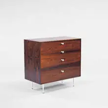 Thin Edge Cabinet by George Nelson, 1956, rosewood, aluminum, sold Jun 2001