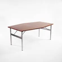 George Nelson, work table, 1958, walnut, steel