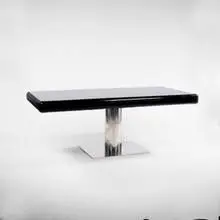 1970s, desk, lacquered wood, stainless steel