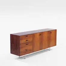Thin Edge cabinet by George Nelson, c. 1958, rosewood, aluminum, sold Jun 2001