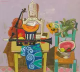 Leon Francesco Morrocco Rsa Rgi, Musical Instruments and Green Chair