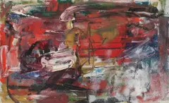 William Johnstone Obe, Red Abstract