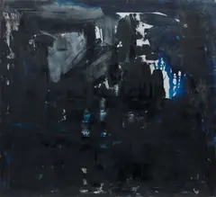 William Johnstone Obe, Black and Blue, oil on canvas