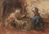 Children at the Tub by Robert Gemmell Hutchison Rsa Rba Roi Rsw, oil on board, sold May 2019