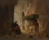 James Nasmyth, The Alchemist, oil on panel