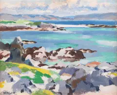 Francis Campbell Boileau Cadell Rsa Rsw, Spring, Iona, oil on panel