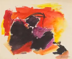 José Guerrero, Ohne Titel, Um 1958, Aquarell und Tusche auf Papier