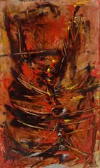 Otto Greis, Dynastie, 1955, Mischtechnik auf Leinwand