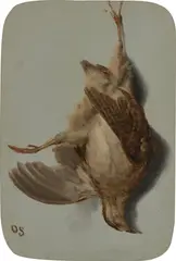 Otto Scholderer, Studie eines Rebhuhns, Öl auf Papier, auf Karton