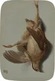 Otto Scholderer, Studie eines Rebhuhns, Öl auf Papier, auf Karton