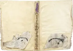 Antoni Tàpies, Two Papers on Parchment, 1971, Kreide auf Pergament, collagiert auf Pergament (gotischer Bucheinband)