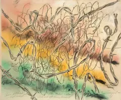 James Rosenquist, Window or trainer, 1970, Sprühfarbe, Kreide, Kohle und Bleistift auf genarbtem Papier