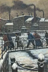 Kälte by Hans Baluschek, 1917, Gouache und Farbkreiden auf genarbtem Velin, sold Jun 2010