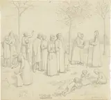 Erwin Speckter, Sonntagslust, 1825, Feder in Schwarz und Grau auf Bütten